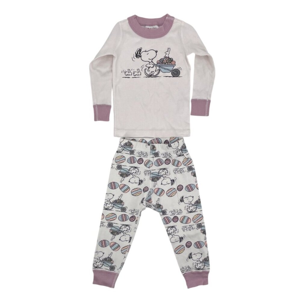 Hanna Andersson Peanuts Easter Pajama Set 18-24 Mos Organic Cotton Snoopy PJs